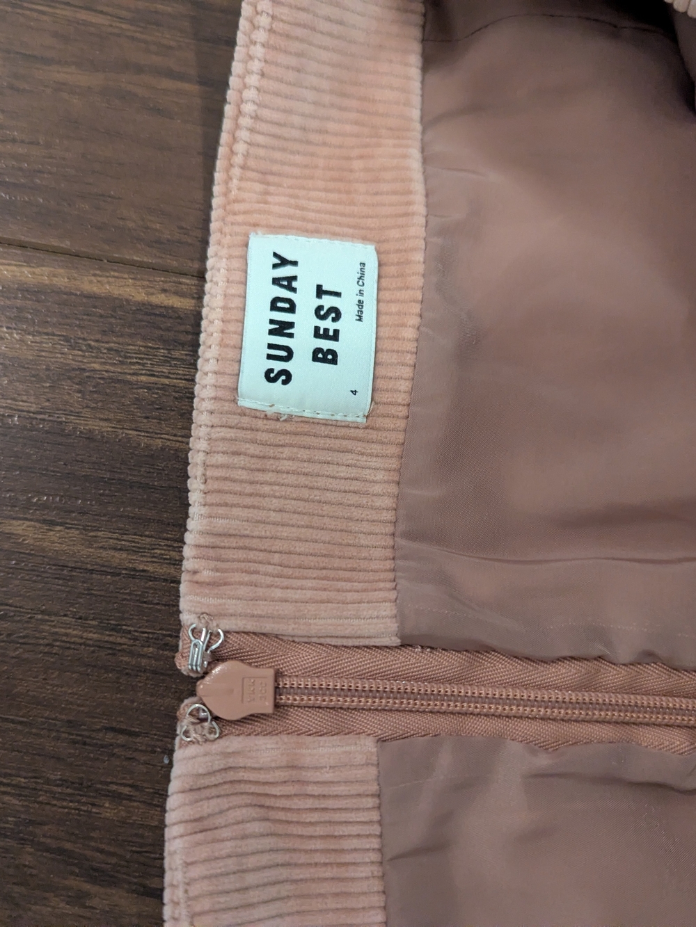 Sunday Best Dusty Rose Corduroy Mini Skirt - Picture 3 of 3